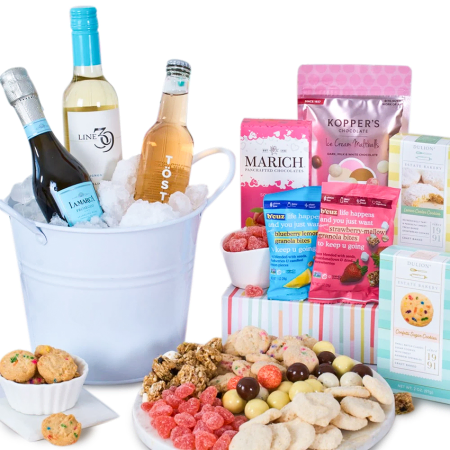 sparkling wine and snacks